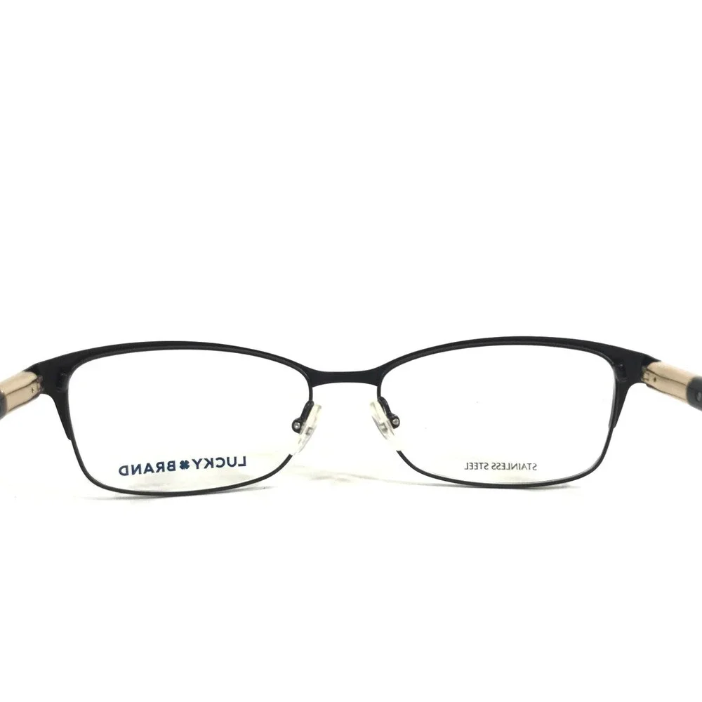 Lucky Brand Eyeglasses Frames D119 BLACK Gold Pink Cat Eye Wire Rim 53-16-140